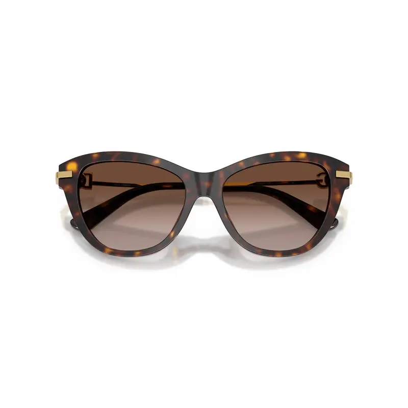 0Dg4534 Tortoiseshell Cat-Eye Sunglasses With Gold Metal Temples 1