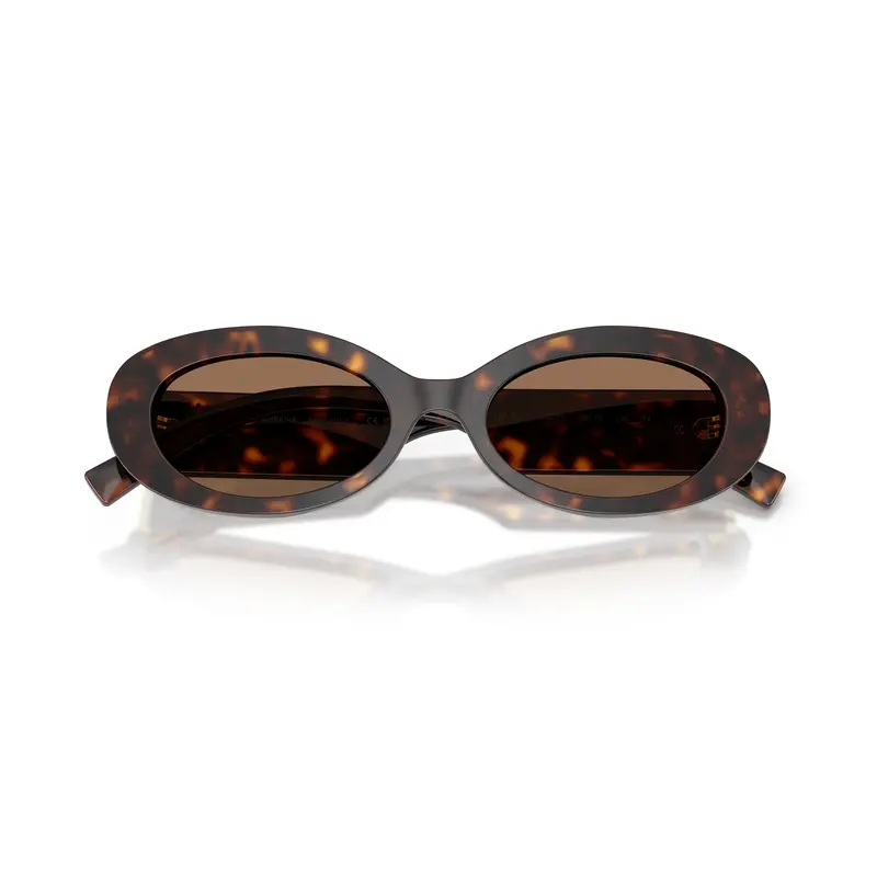0Dg4537 Tortoiseshell Oval Sunglasses With Gold Heart Emblem 1