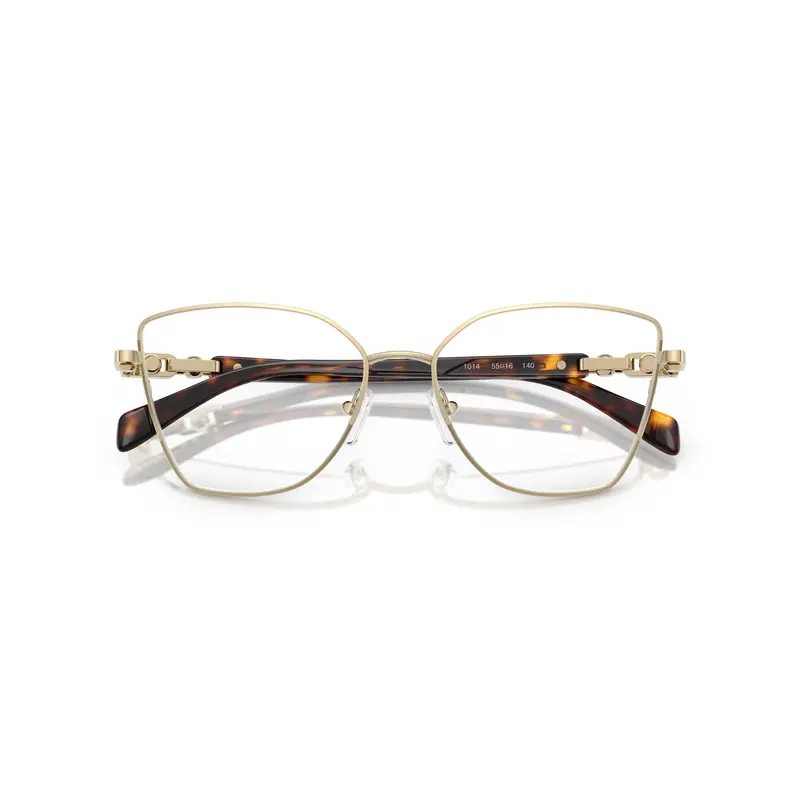 0Mk3090 Geometric Metal Frame Eyeglasses With Tortoiseshell Accents 1