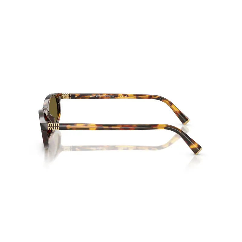 0Mu A06s Rectangular Tortoiseshell Sunglasses With Gold Accents 1