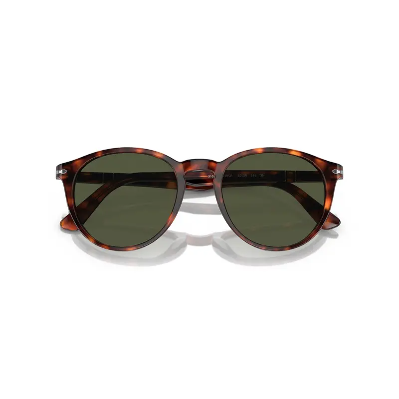 0Po3152s Round Tortoiseshell Acetate Sunglasses With Silver Accents 1