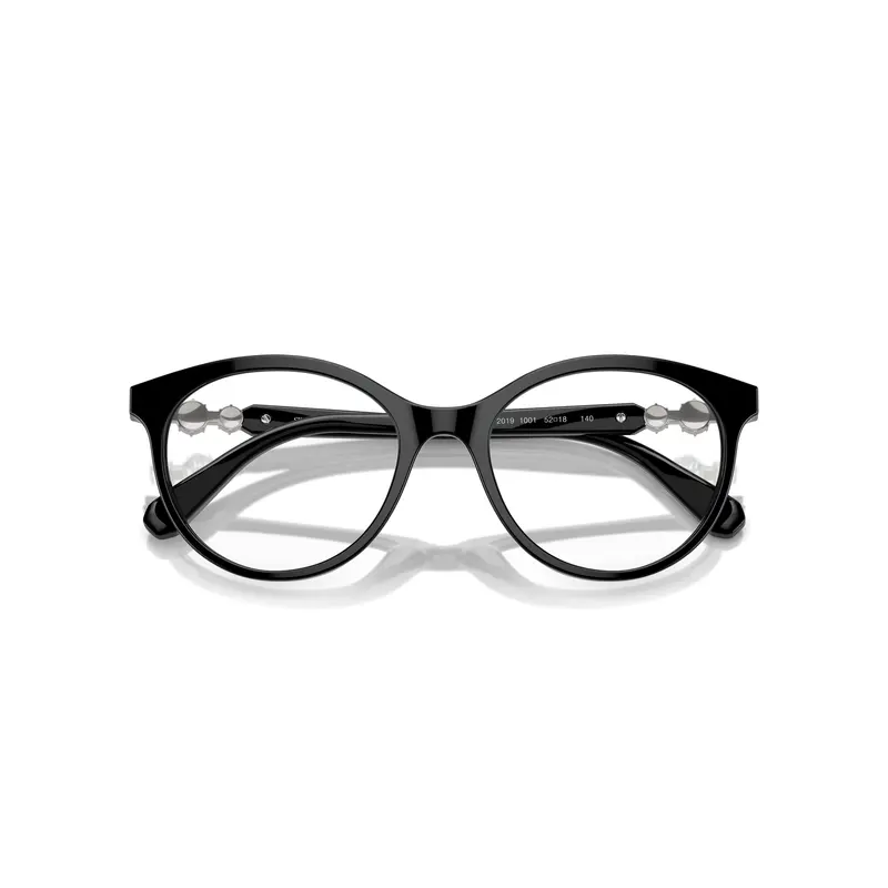 0Sk2019 Black Acetate Sunglasses With Crystal-Embellished Temples 1