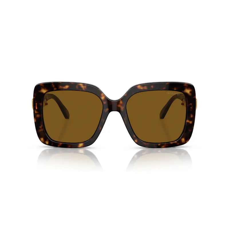 0Sk6001 Oversized Tortoiseshell Square Sunglasses With Golden Accents 1