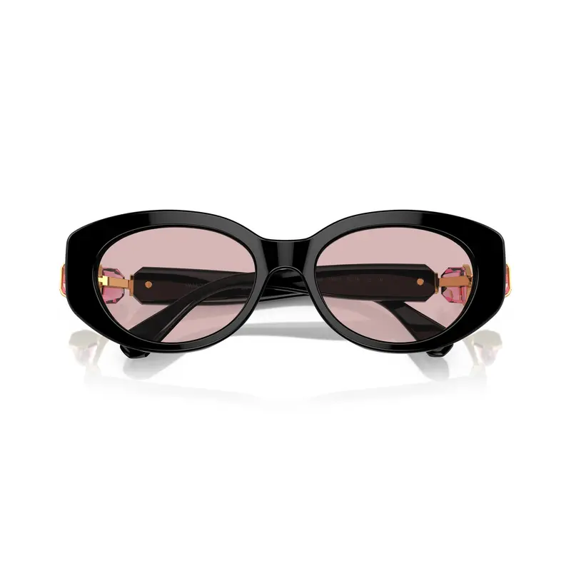 0Sk6002 Oversized Black Acetate Sunglasses With Pink Crystal Accents 1
