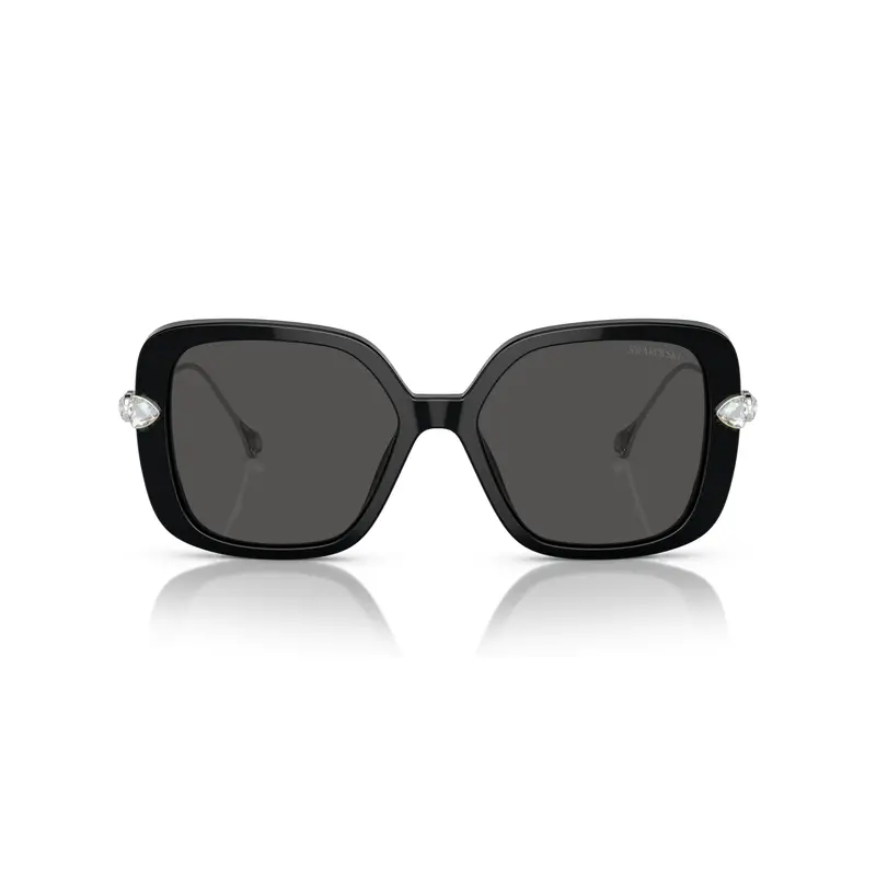 0Sk6011 Large Square Black Acetate Sunglasses With Crystal Embellishments 1