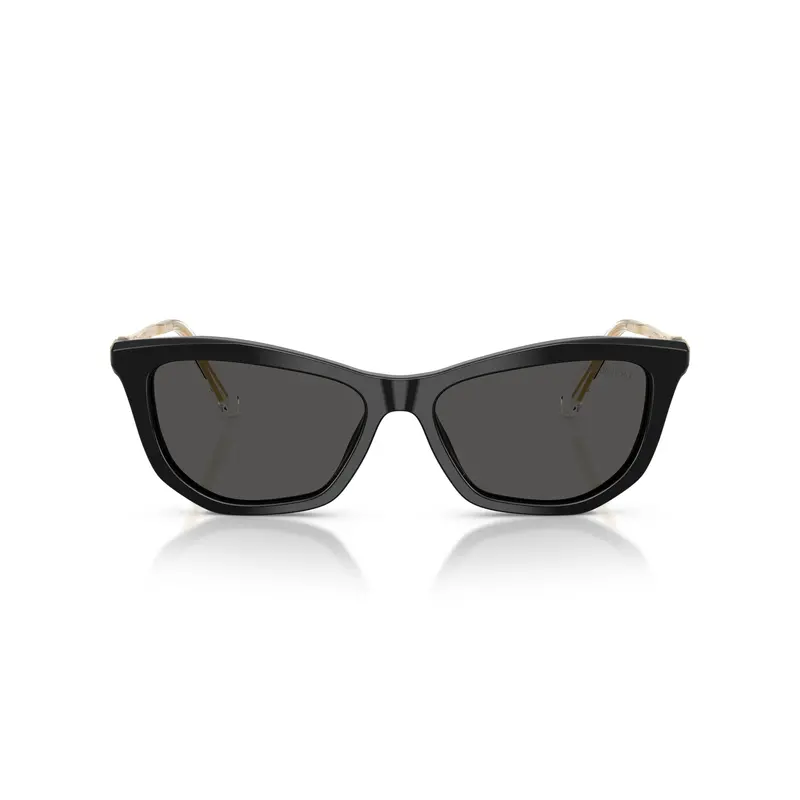 0Sk6057 Bold Black Acetate Cat-Eye Sunglasses With Crystal Embellishments 1