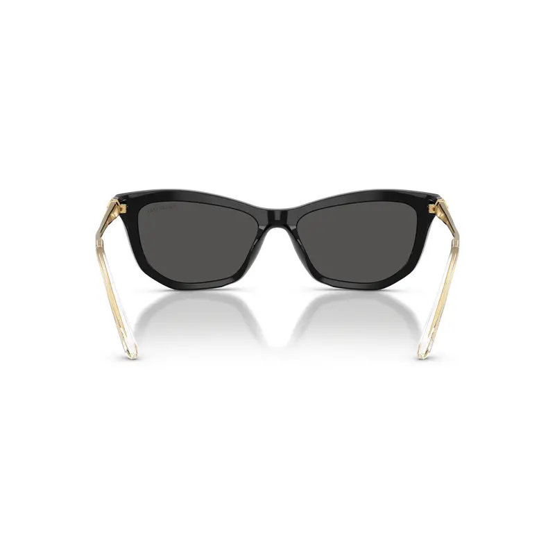 0Sk6057 Bold Black Acetate Cat-Eye Sunglasses With Crystal Embellishments 2