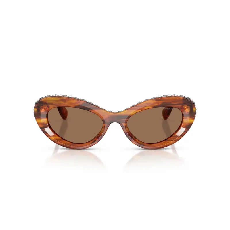 0Sk6061u Cat-Eye Tortoiseshell Sunglasses With Crystalline Accents 1
