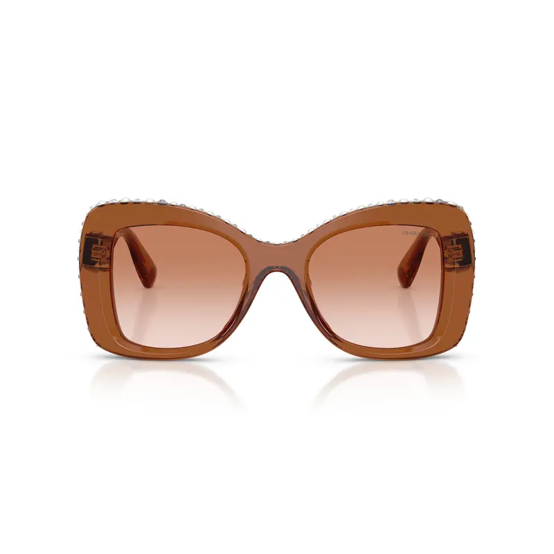 0Sk6062u Translucent Brown Acetate Sunglasses With Crystal Accents 1