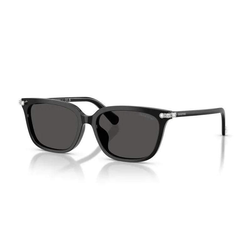 0Sk6064d Rectangular Black Acetate Sunglasses With Crystal-Embellished Hinges 1