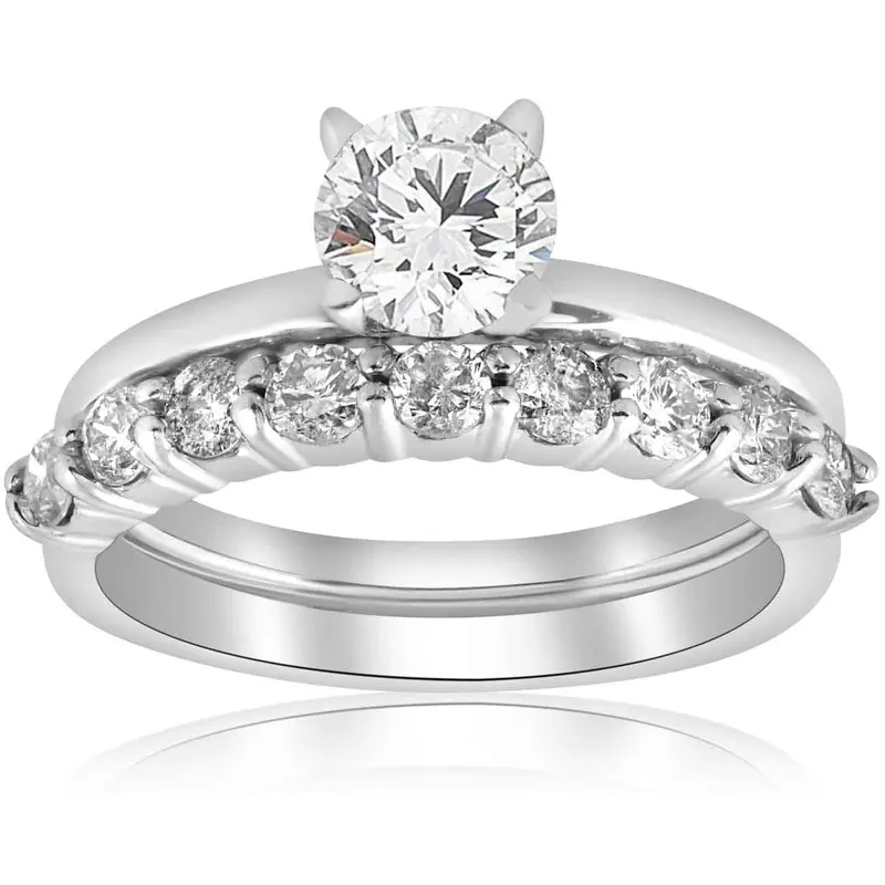 1 1/10Ct Diamond Engagement Wedding Ring Solitaire Set 14K White Gold 1