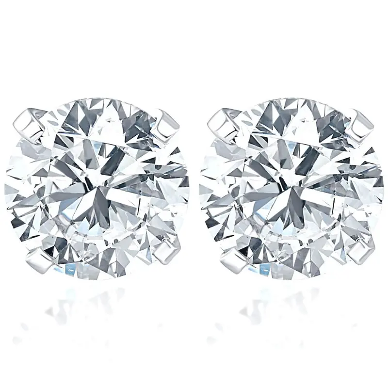 1 1/10Ct Diamond Studs 14K White Gold 1