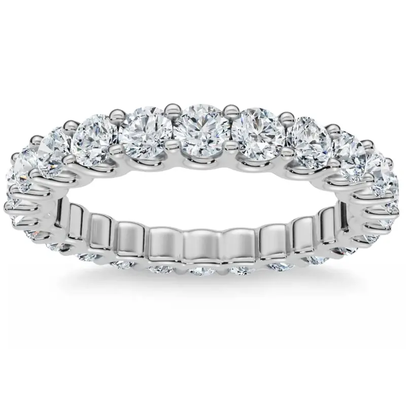 1 1/2 Cttw Diamond Eternity Ring U Prong 14K White Gold Wedding Band 1