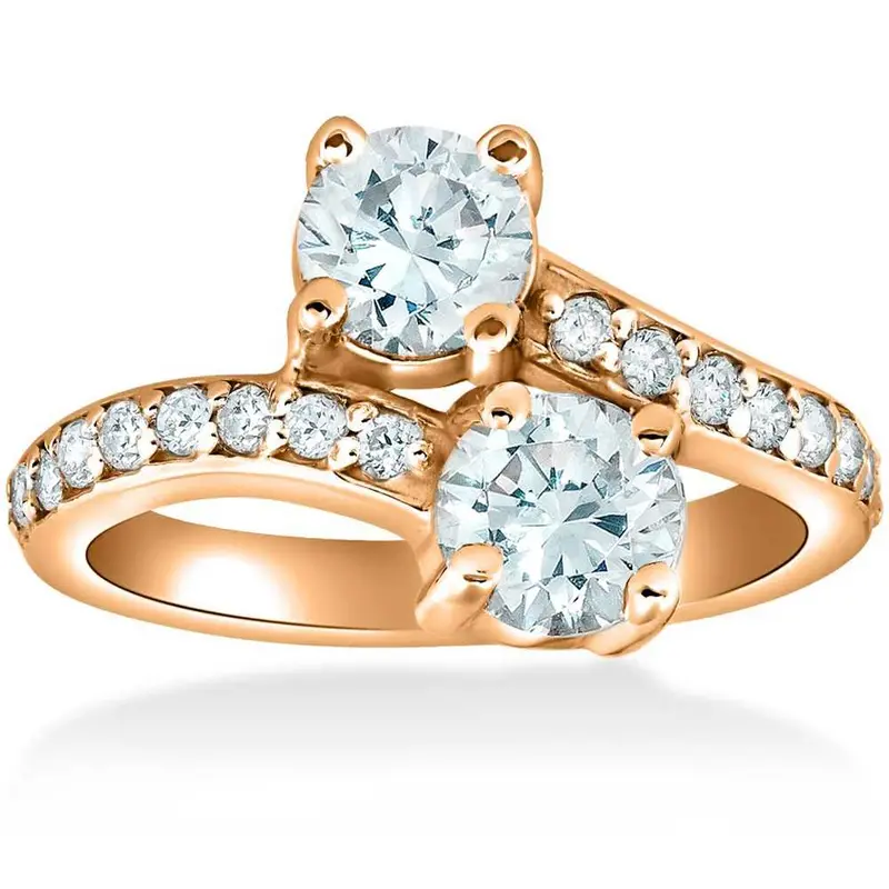 1 1/2 Cttw Forever Us 2-Stone Diamond Engagement Forever Us Ring 14K Rose Gold 1