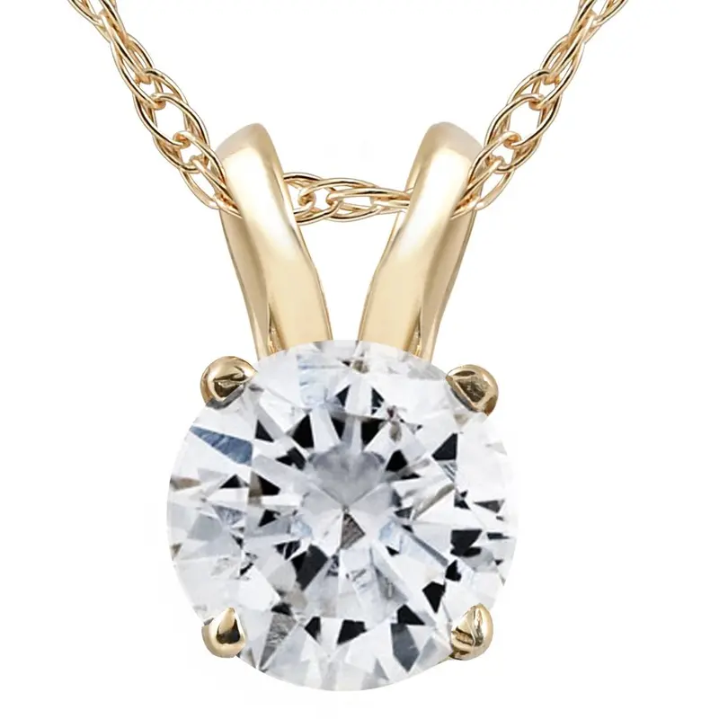 1 1/2Ct Certified Diamond Solitaire Pendant In Yellow Gold Necklace Lab Grown 1