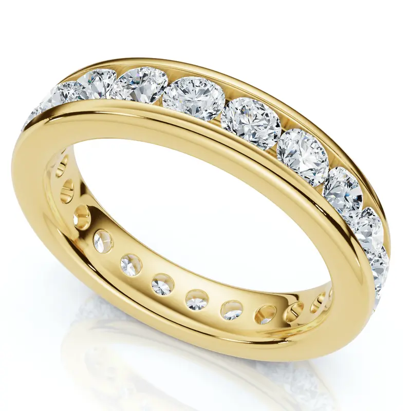 1 1/2Ct Channel Set Diamond Lab Grown Eternity Wedding Ring 14K Gold Or Platinum 6