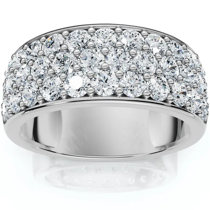 1 1/2Ct Pave Diamond Wedding Anniversary 10K White Gold Womens Wide Band Size Selectable 1