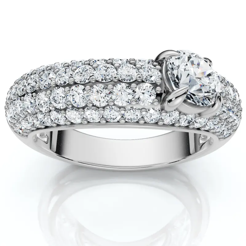 1 1/2Ct Pave Kimberly Diamond Anniversary Ring 14K Gold Or Platinum Lab Grown 1