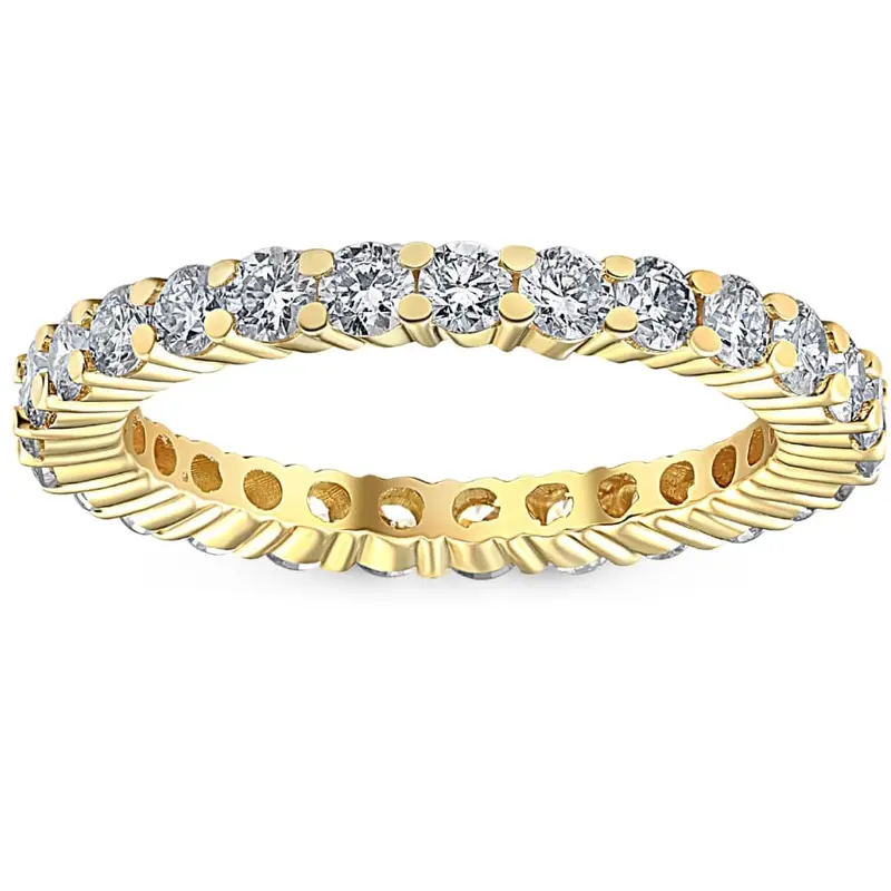 1 1/2Ct Prong Diamond Eternity Ring 14K Yellow Gold Size Selectable 1