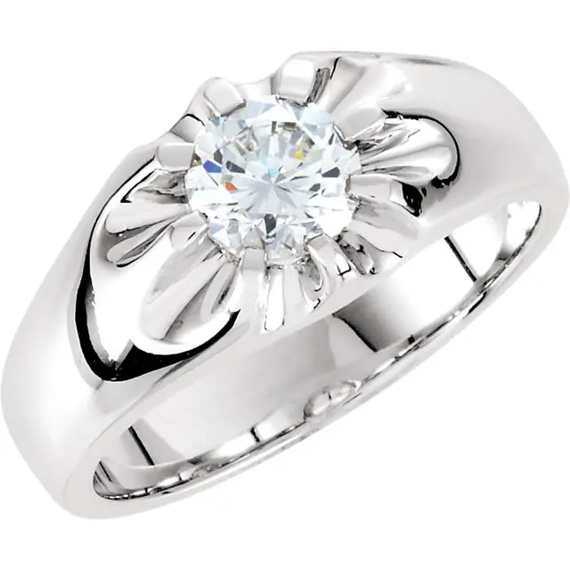 1 1/2Ct Solitaire Diamond Mens Wedding Ring 10K White Or Yellow Gold 1