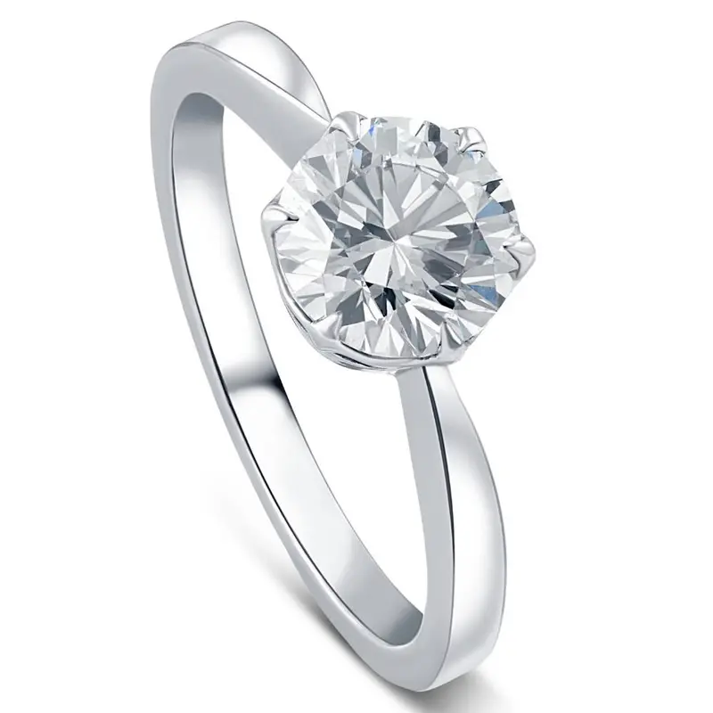 1 1/2Ct Solitaire Lab Grown Round Diamond Engagement Ring 14K Gold & Platinum 1