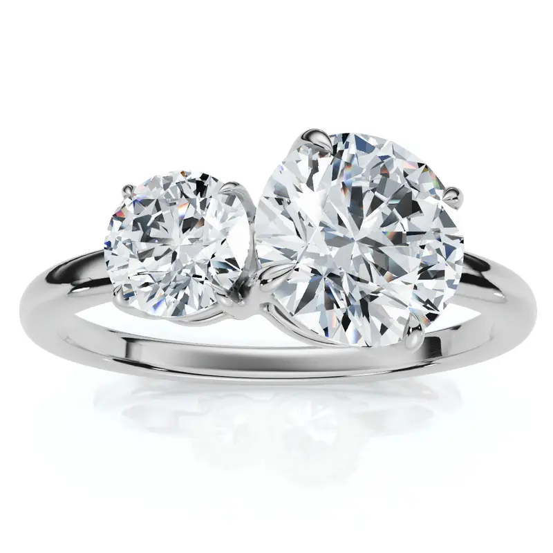 1 1/2Ct Two Stone Toi Et Moi Diamond Ring 14K Gold Or Pt Lab Grown 27