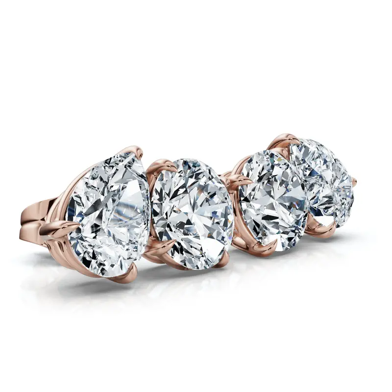 1 1/3Ct Pear And Round Toi Et Moi Diamond Earrings 14K Gold Lab Grown 1