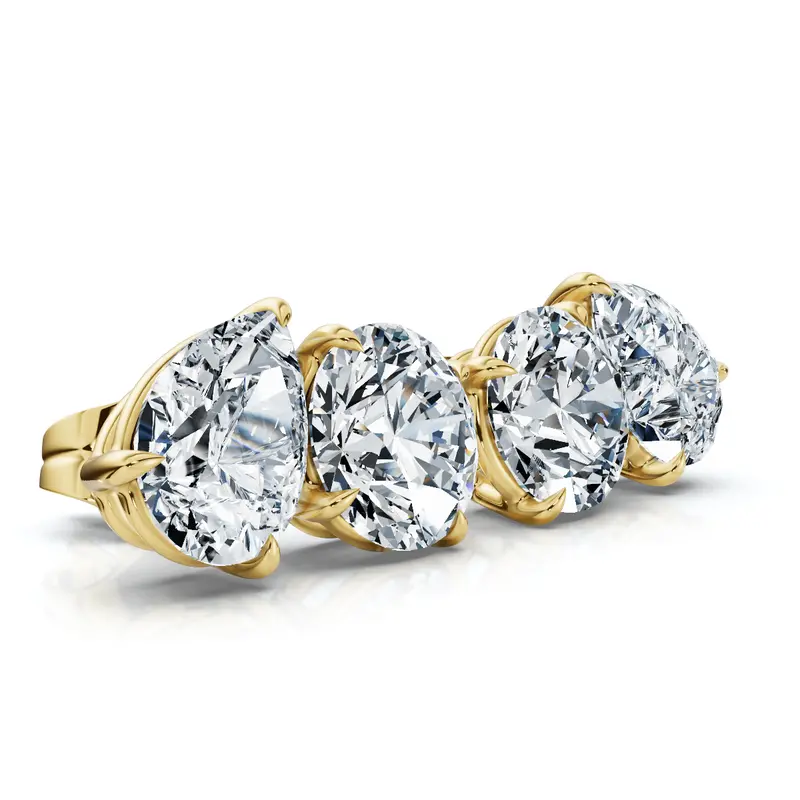 1 1/3Ct Pear And Round Toi Et Moi Diamond Earrings 14K Gold Lab Grown 1
