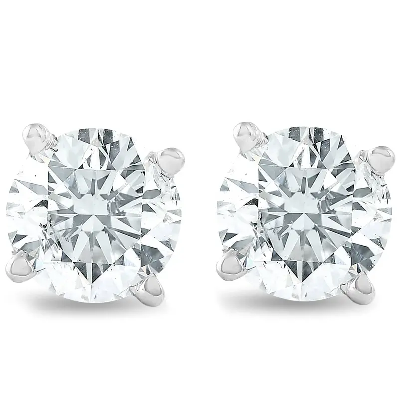 1 1/4 Cttw Diamond Studs 14K White Gold Igi Certified Earrings 1