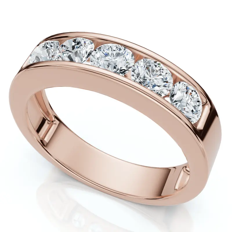 1 1/4Ct Diamond Channel Set Men's Wedding Ring Lab Grown 14K Gold Or Platinum 1