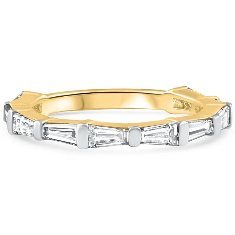 1 1/5Ct Tapered Baguette Diamond Wedding Ring 14K Gold Lab Grown 1