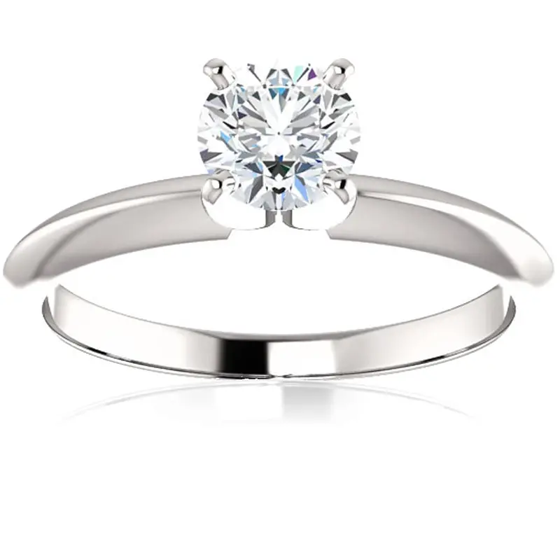 1/2 Ct Lab Grown Diamond Solitaire Engagement Ring 14K White Rose Or Yellow Gold 1