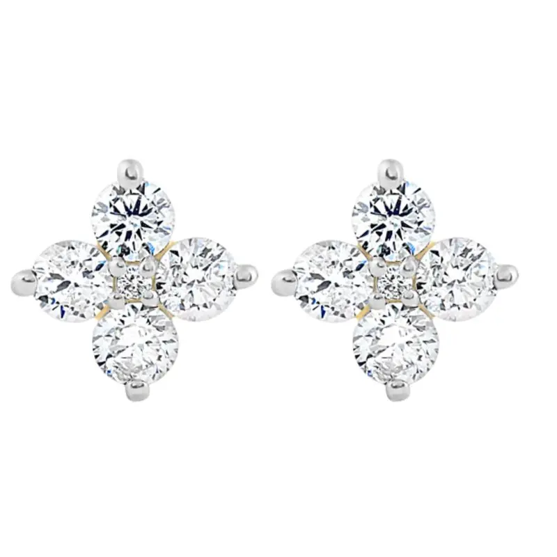 1/2 Ct T.W. Round Diamond Star Studs Women's Yellow Gold Earrings Lab Grown 1