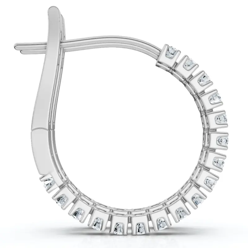 1/2 Cttw Diamond Hoops In 10K White Or Yellow Gold 1" Tall 1