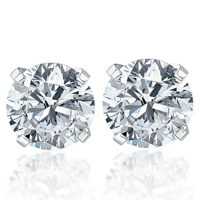 1.25Ct Round Brilliant Cut Natural Quality Vs2-Si1 Diamond Stud Earrings In 14K Gold Classic Setting 1