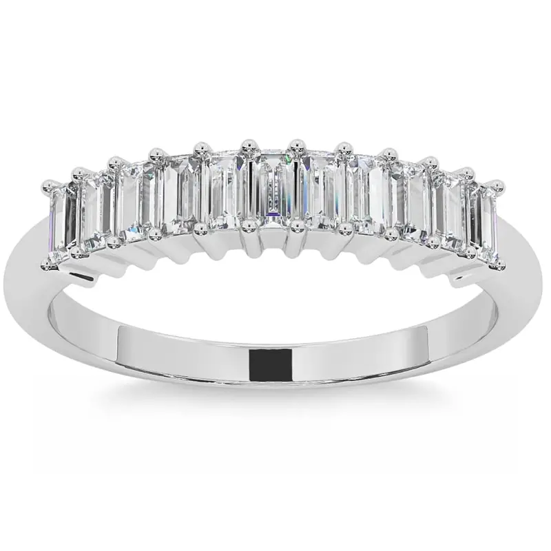 1/2Ct Baguette Diamond Wedding Anniversary Ring Stackable Band Gold Lab Grown 1