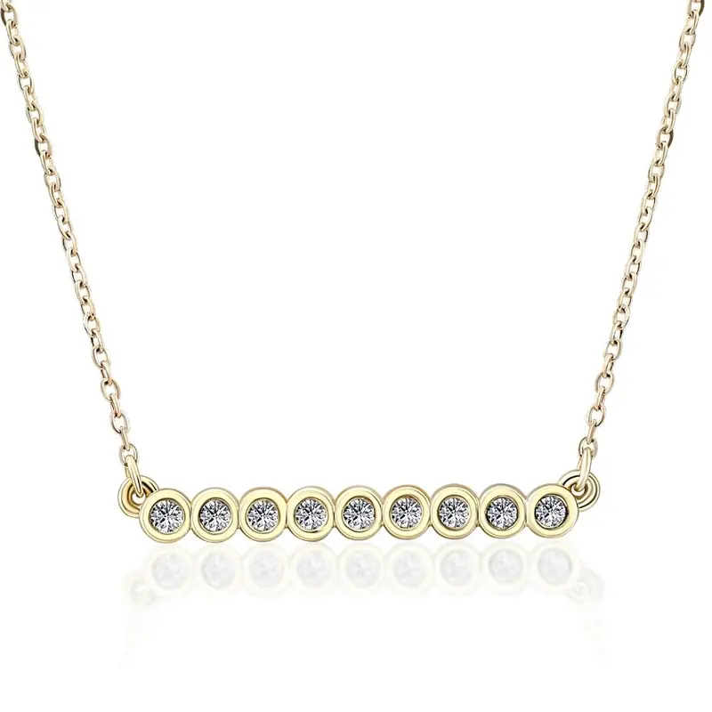 1/2Ct Bar Pendant Diamond Necklace In 14K Yellow Gold 1