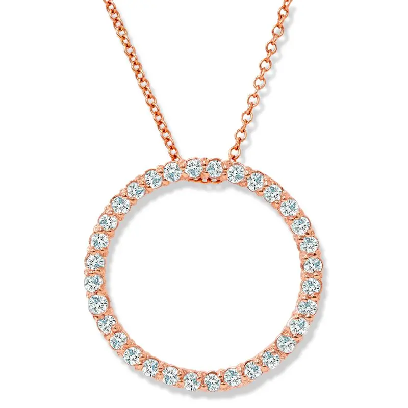 1/2Ct Circle Diamond Pendant 14K Rose Gold 1