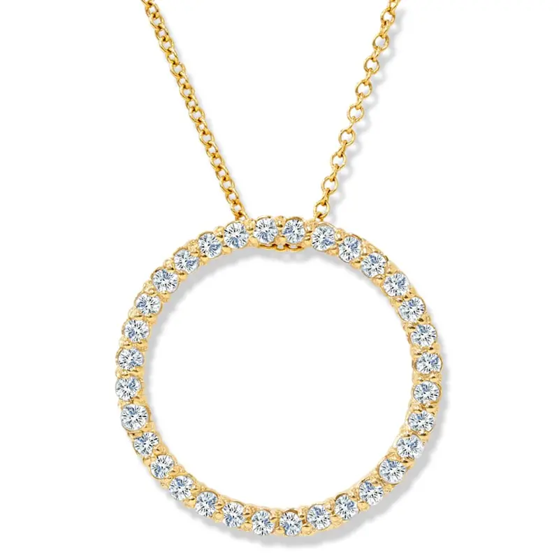 1/2Ct Circle Of Life Lab Grown Diamond Pendant Yellow Gold Necklace 1