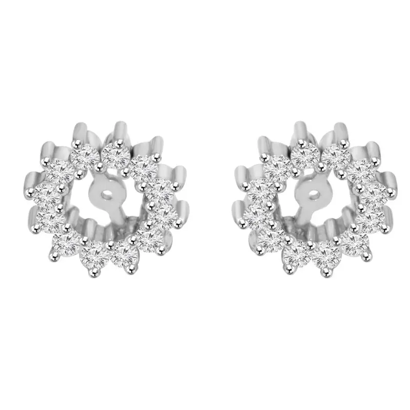 1/2Ct Diamond Earrings Jackets 14K White Gold  (5-5.5Mm) 1