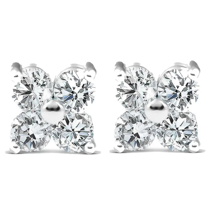 1/2Ct Diamond Eight-Stone Studs 14K White Gold 1