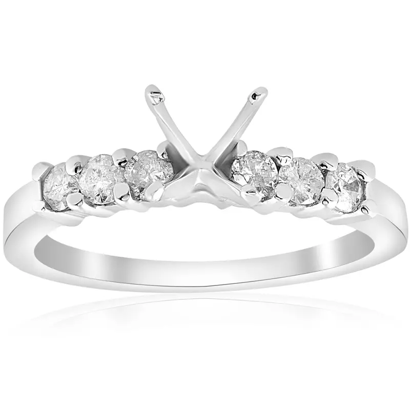 1/2Ct Diamond Engagement Semi Mounting Ring Setting 14K Size Selectable 1