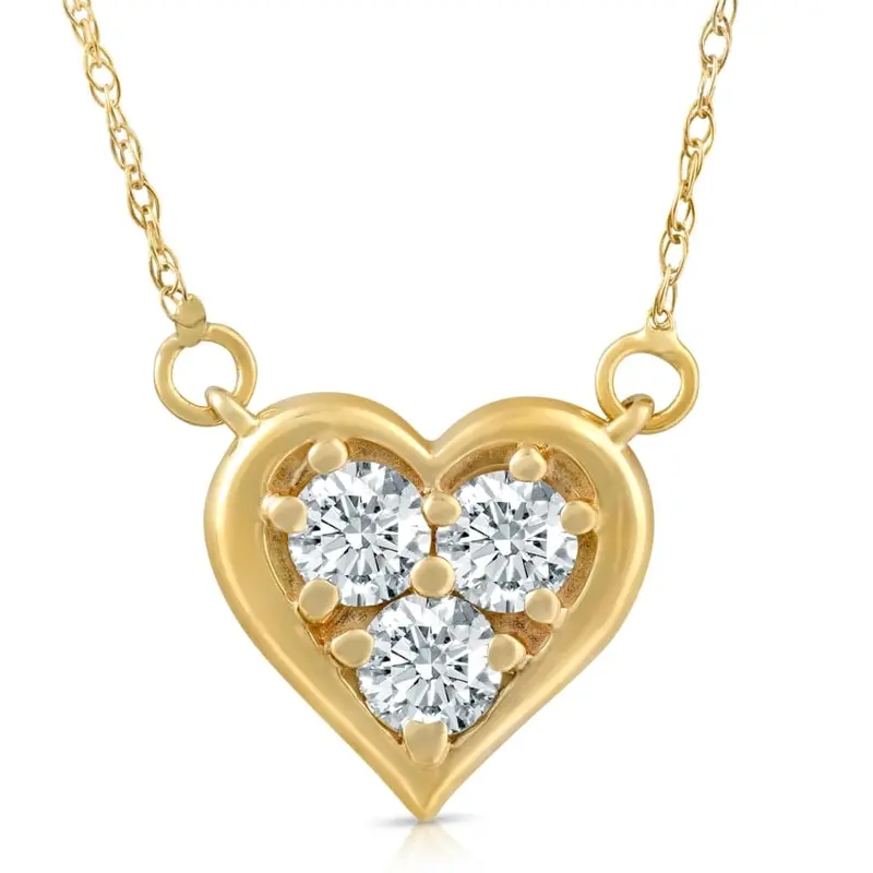 1/2Ct Diamond Heart Pendant 14K White Yellow Or Rose Gold Lab Grown Necklace 1