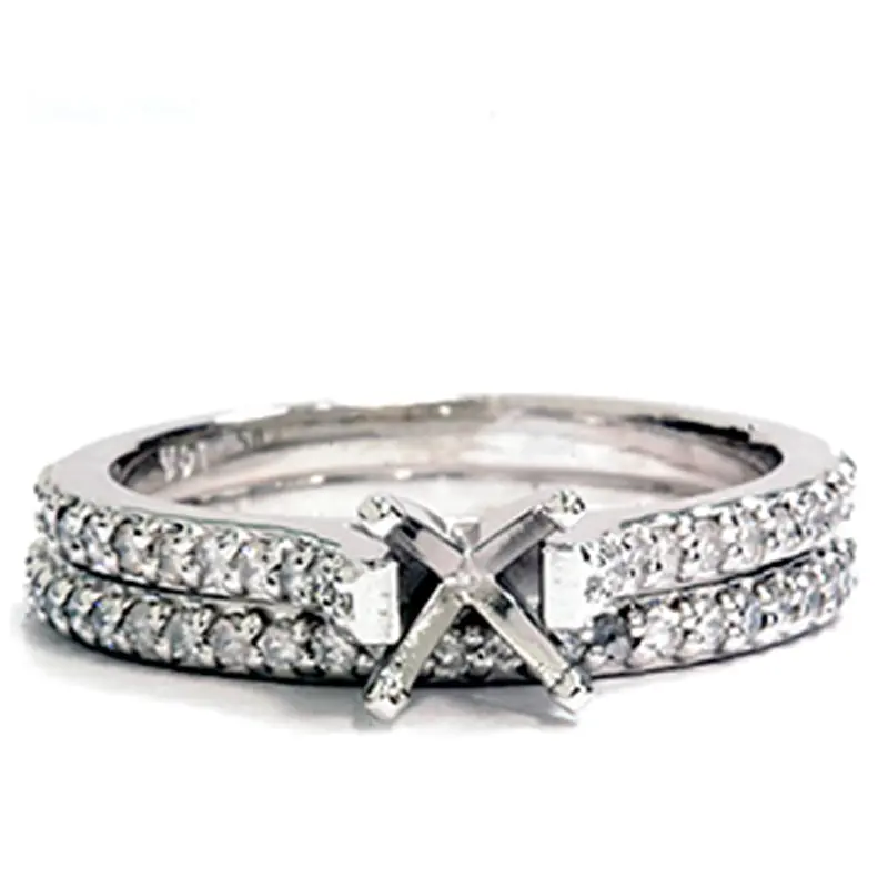 1/2Ct Diamond Matching Engagement Wedding Set Setting Size Selectable 1