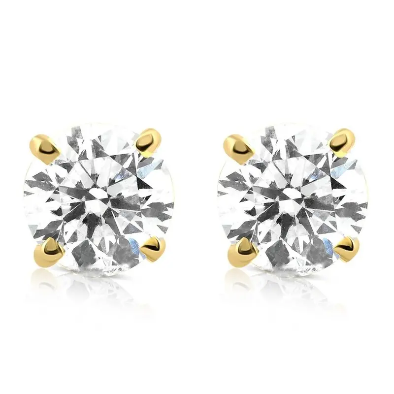 1/2Ct Diamond Screw Back Studs In 14K White Or Yellow Gold Lab Grown 1