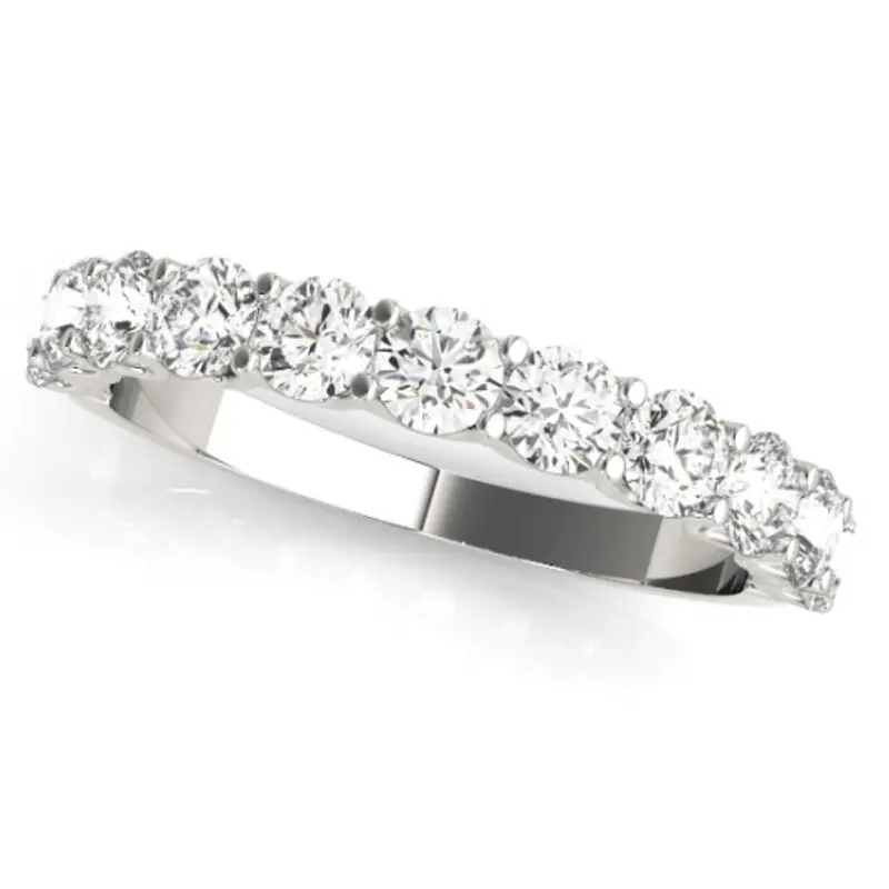 1/2Ct Diamond U Prong Wedding Ring In 14K White Gold 1
