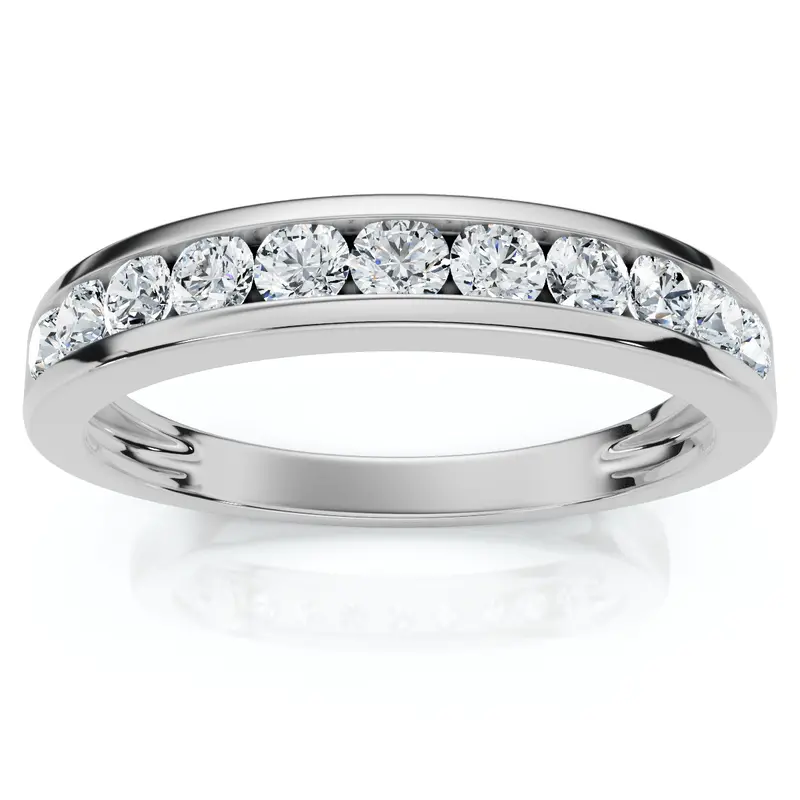 1/2Ct Diamond Wedding Ring Channel Set Lab Grown Ef/Vs 1