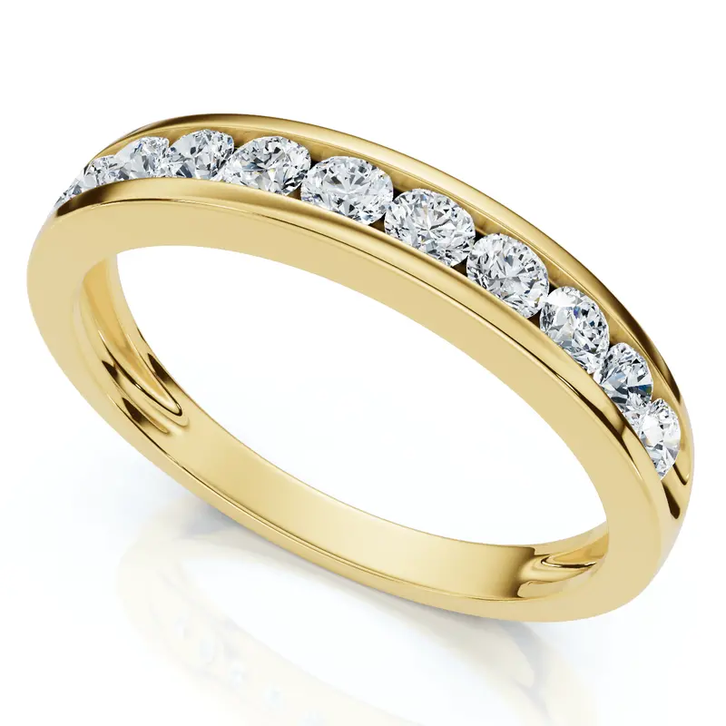 1/2Ct Diamond Wedding Ring Channel Set Lab Grown Ef/Vs 7