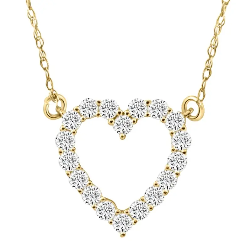 1/2Ct Heart Diamond Pendant In 10K White Or Yellow Gold 1