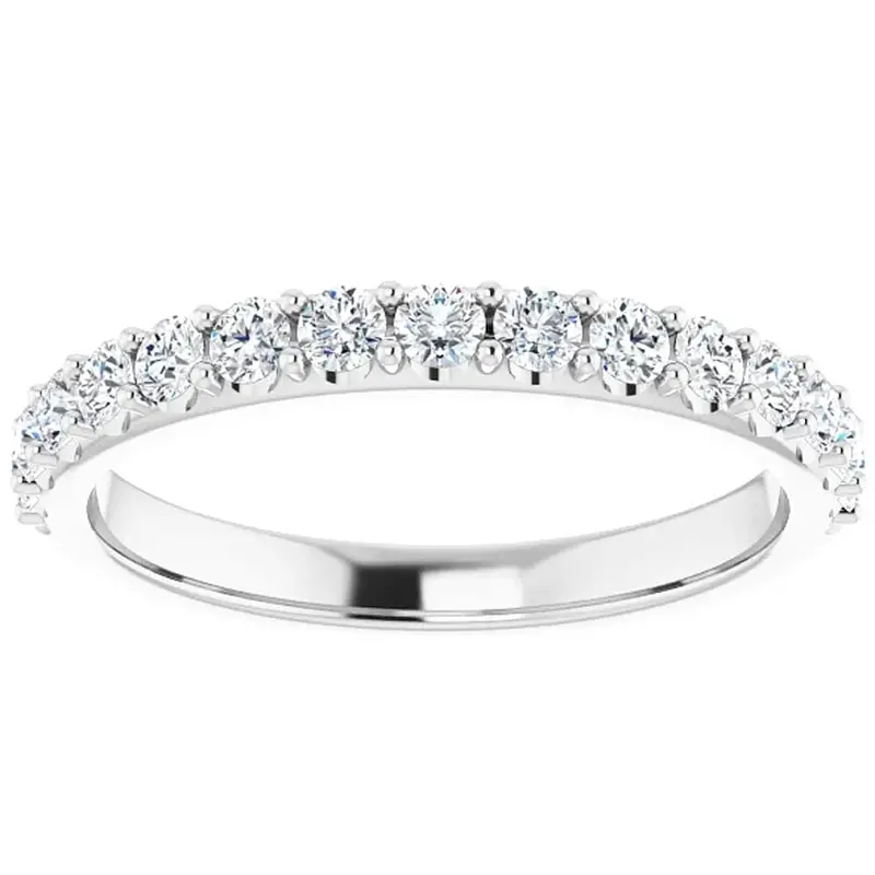 1/2Ct Lab Grown Diamond Stackable Anniversary Wedding Ring 14K White Gold 1